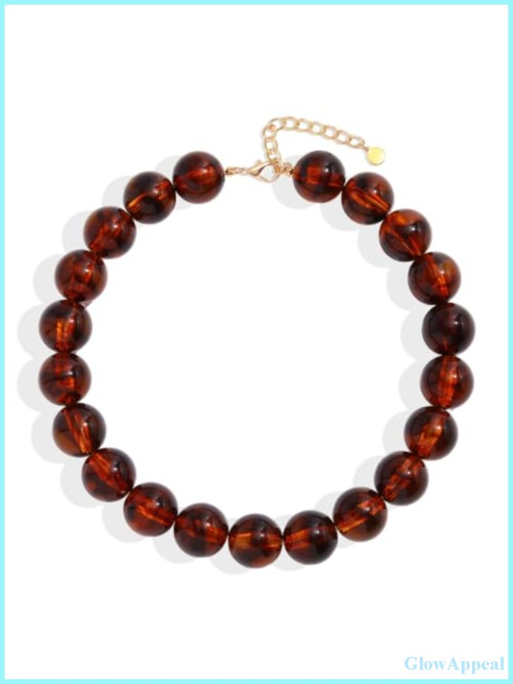 Chunky Beaded Necklace 20MM Resin Statement Boho Choker Adjustable